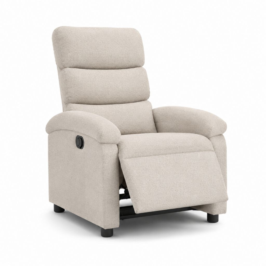 Fauteuil relax inclinable manuel beige en polyester 88 x 92 x 102 cm