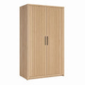 Armoire 2 portes battantes chêne clair en panneaux de particules rectangulaire 100 x 55 x 200 cm