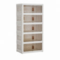 Armoire de rangement 5 niveaux blanche en polypropylène avec portes translucides 50 x 35 x 92 cm