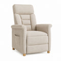 Fauteuil relax inclinable beige en polyester avec repose-pieds 76 x 88 x 105 cm