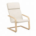 Fauteuil relax inclinable écru en polyester et contreplaqué de bouleau 68 x 82 x 100 cm