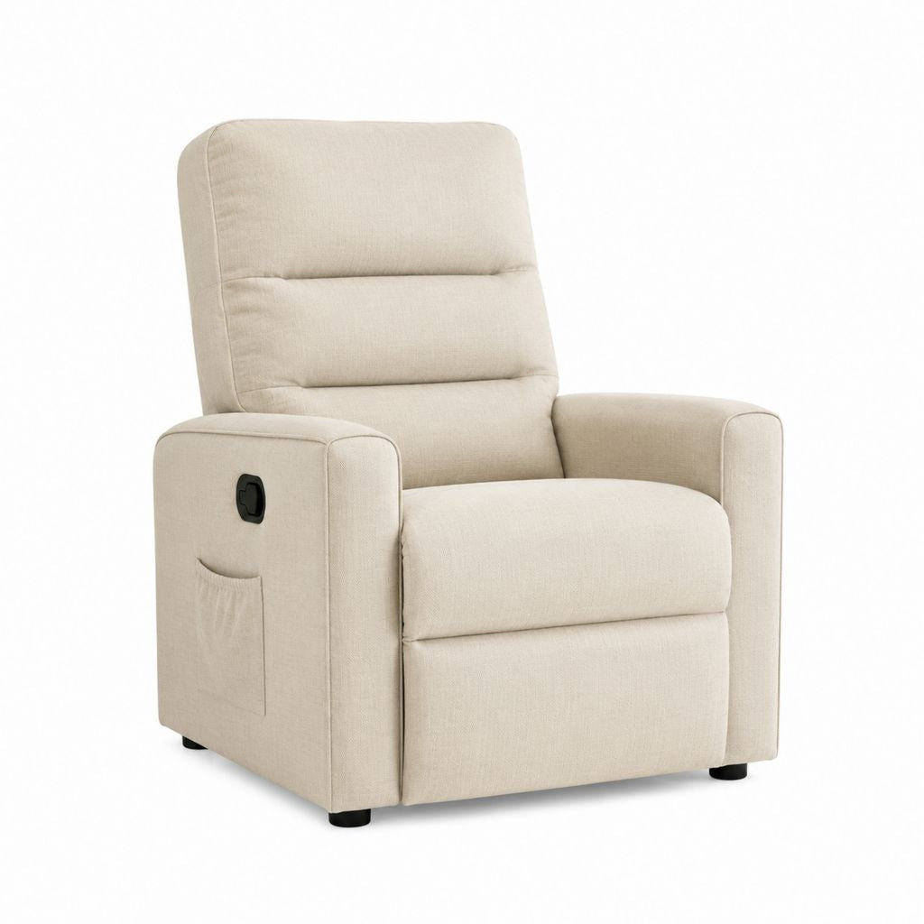 Fauteuil relax inclinable beige en polyester 90 x 95 x 103 cm